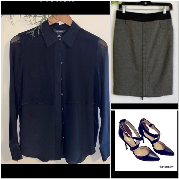 100% Silk Club Monaco Blouse - Picture 3 of 11